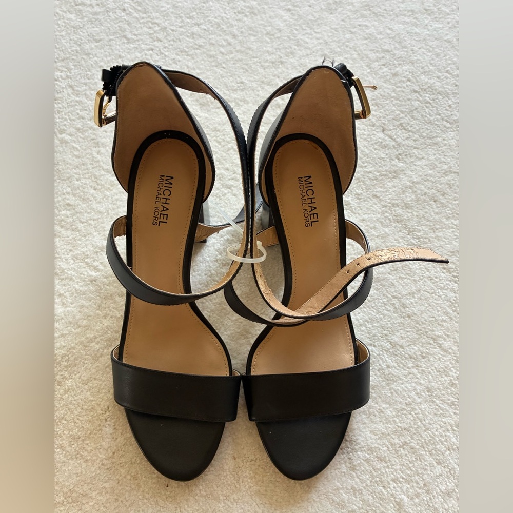 Real Leather Michael Kors Black Strappy Heels